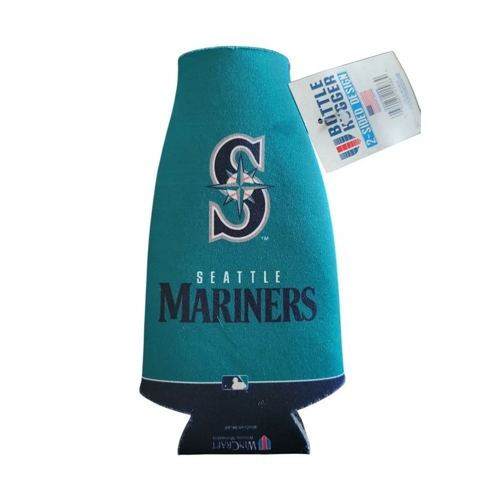 WinCraft Bottle Hugger Seattle Mariners OS Teal Navy New MLB Neoprene Zipper - Picture 2 of 2